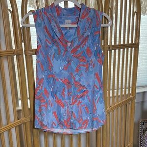 Nic and Zoe Blue and Red Women's Top